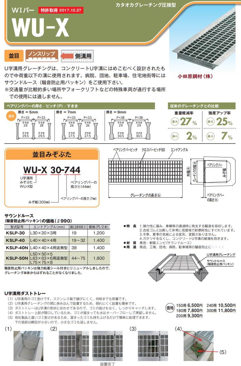 超目玉】 片岡産業 サウンドルース 騒音防止用パッキン U字溝用L40用返無型 KSLP-40N 2本セット