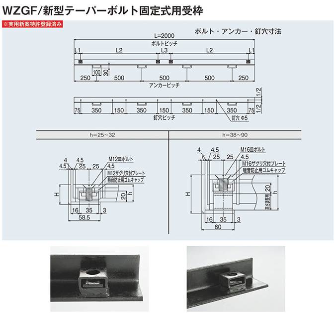 片岡産業 ＷＺ－Ｘ（Ｆ） ボルト固定 テーパーボルトタイプ 